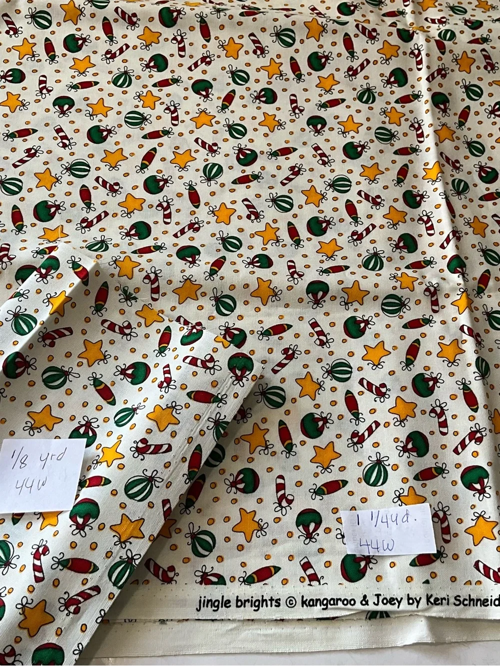 Christmas Theme Quilting Sewing Fabric Lot Candy cane Snowman Red Green Blue